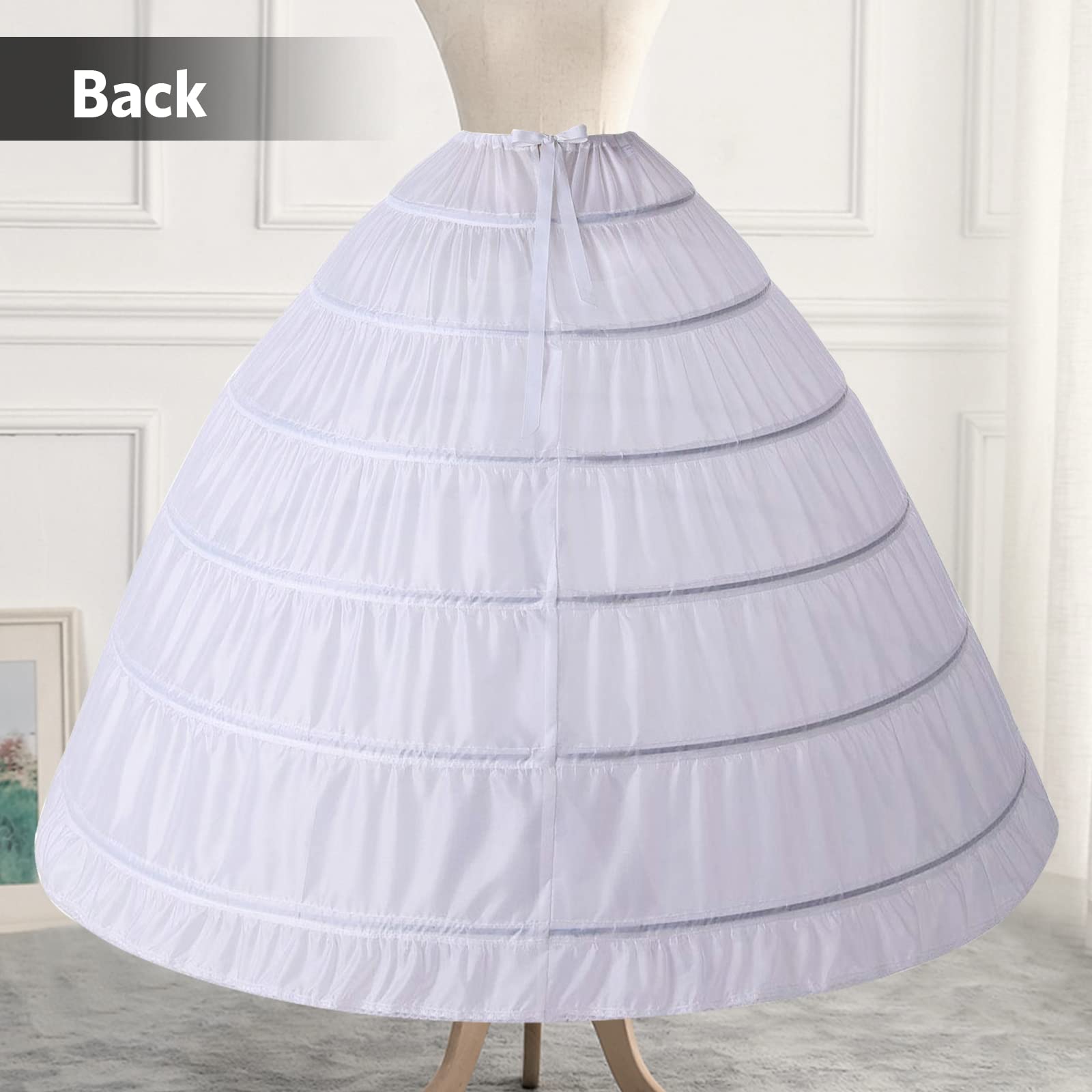 Sottogonna da donna sotto il vestito, 6 cerchi, sottogonna in crinolina, mezza sottoveste per abito da sposa abito da ballo
