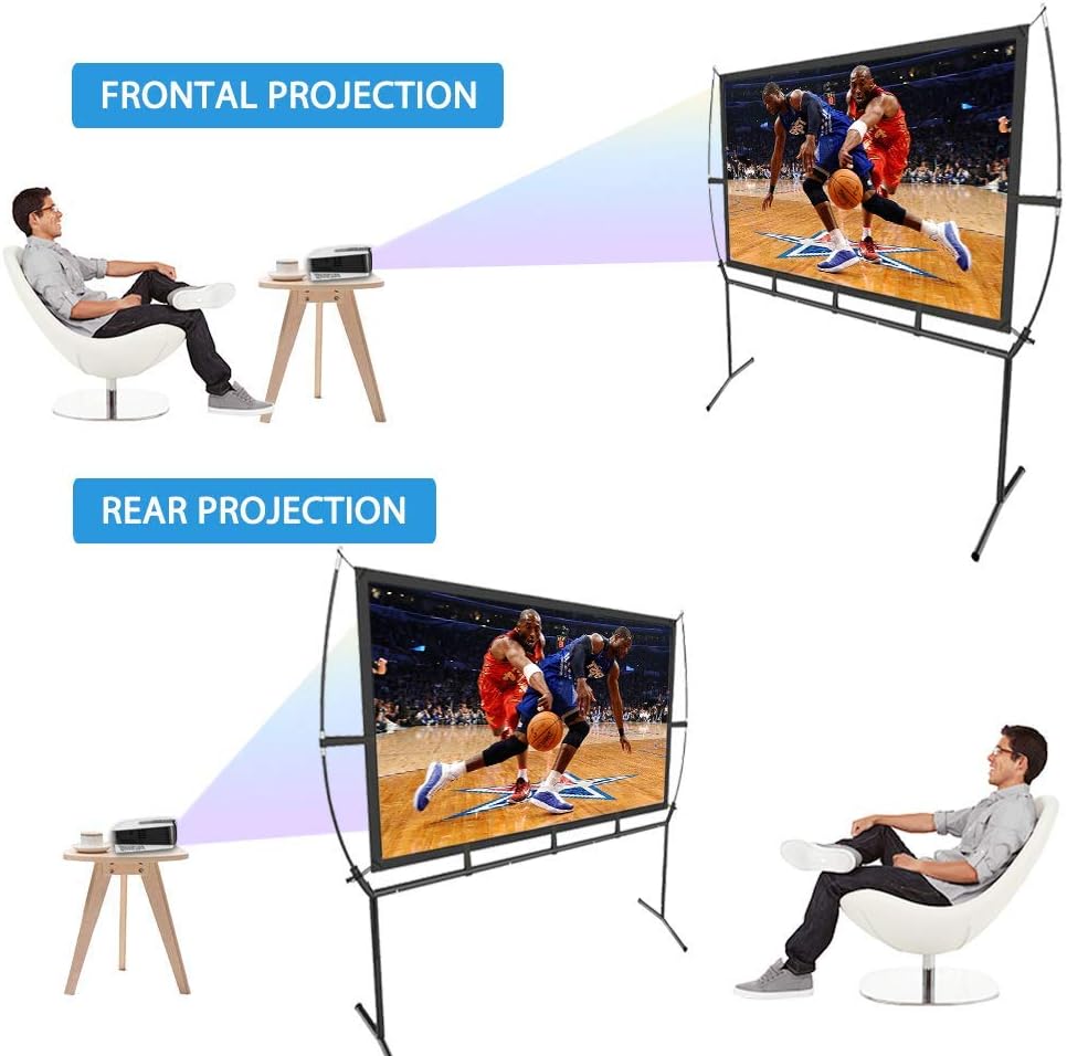 Promo 40% OFF Projector Screen with Stand, 120 inch Outdoor Movie Screen,Portable Projector Screen, Projection Screen Outdoor for Home