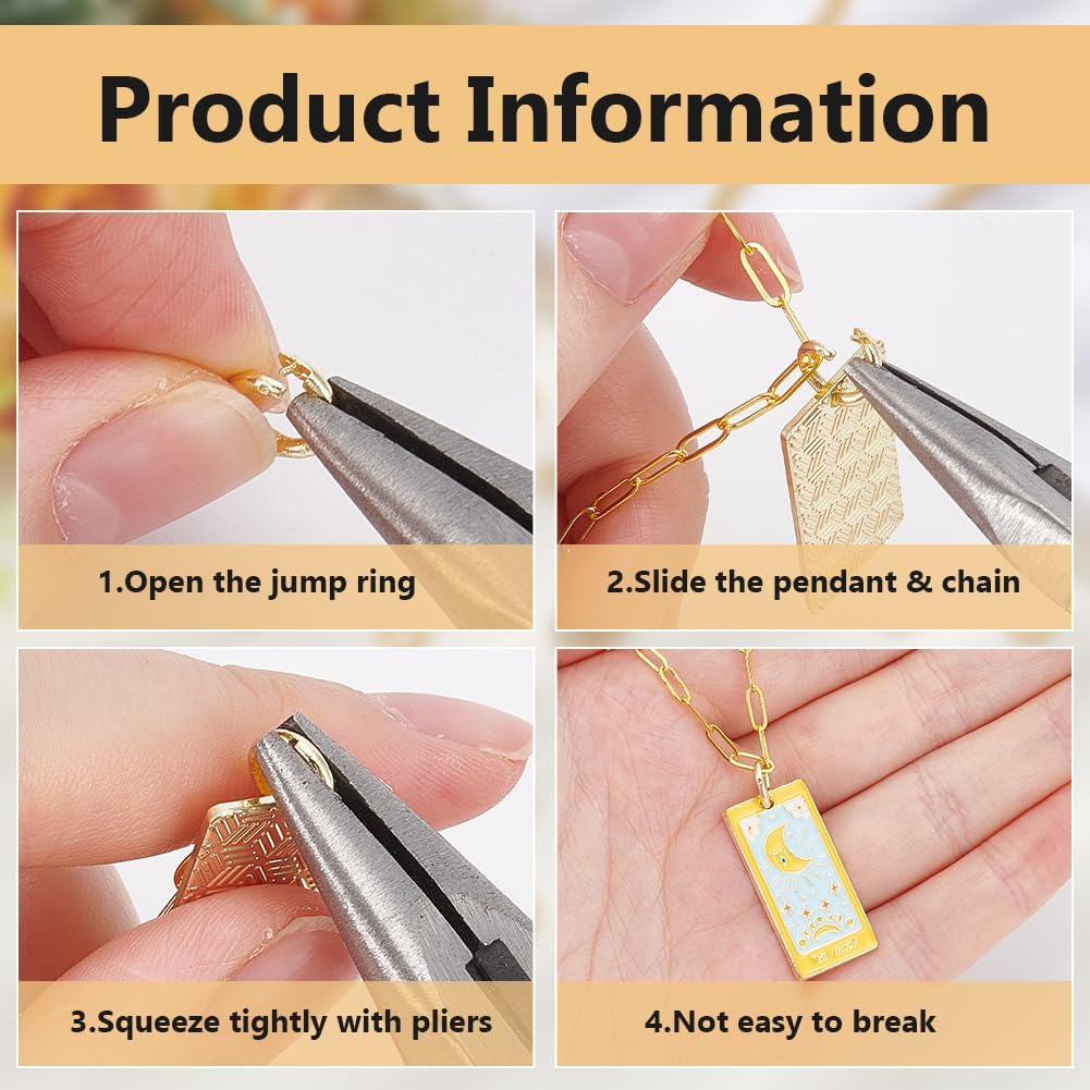 PLIGREAT 60 Pcs Anti-Loss Jump Rings for Jewelry Making, 7mm & 5.5 mm 14K Gold Plated Heavy Duty Lock Jump Rings for Necklace and Bracelet Projects Jewelry Making and Repair image 3