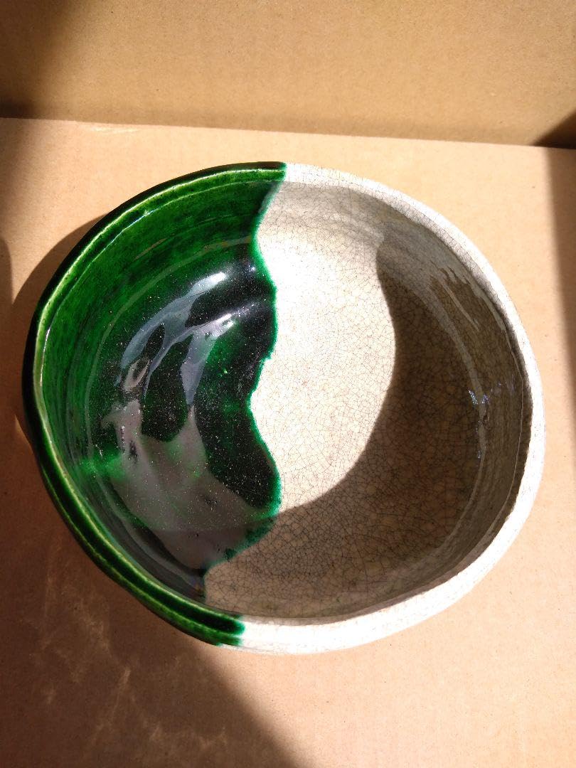 茶道具　期間限定特価　楽織部茶碗(琴浦窯　和田桐山) 茶器/茶道具 抹茶茶碗】 乾山写し 波千鳥 和田桐山工房（琴浦窯