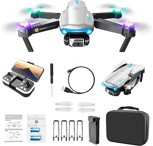 Drones with Camera for Adults 4k HD FPV, Foldable Remote Control Drone, with Altitude Hold, Headless Mode, One Key Start Speed Adjustment,