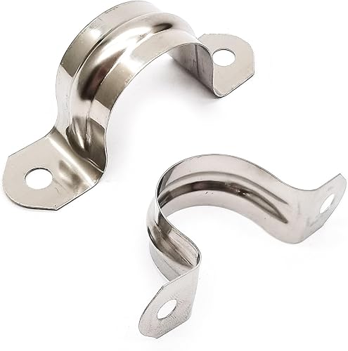 Nge Abrazadera de correa de tubo rígido de 1 pulgada, correa de dos agujeros, clip de tubo de soporte en U, tubo de acero inoxidable resistente,