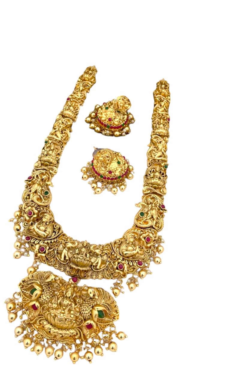 Fashion point chennai Traditional matt finish Long haram necklace with Lakshmi design for womens and girls (B0DD8M4R9Y) Amazon Price History, Amazon Price Tracker