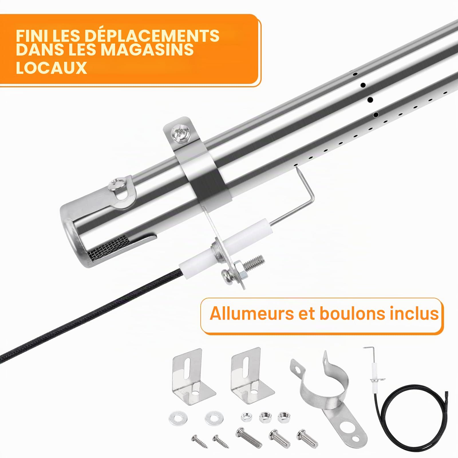 GFTIME Universal 31 à 44 CM brûleur et 30 à 72 CM Plaque chauffante pour Char-Broil, Landmann, Barbecook Siesta, Rösle Vision, Outback Spectrum, Campingaz, Nok 4, pièce de Rechange réglable, 4 Paquet