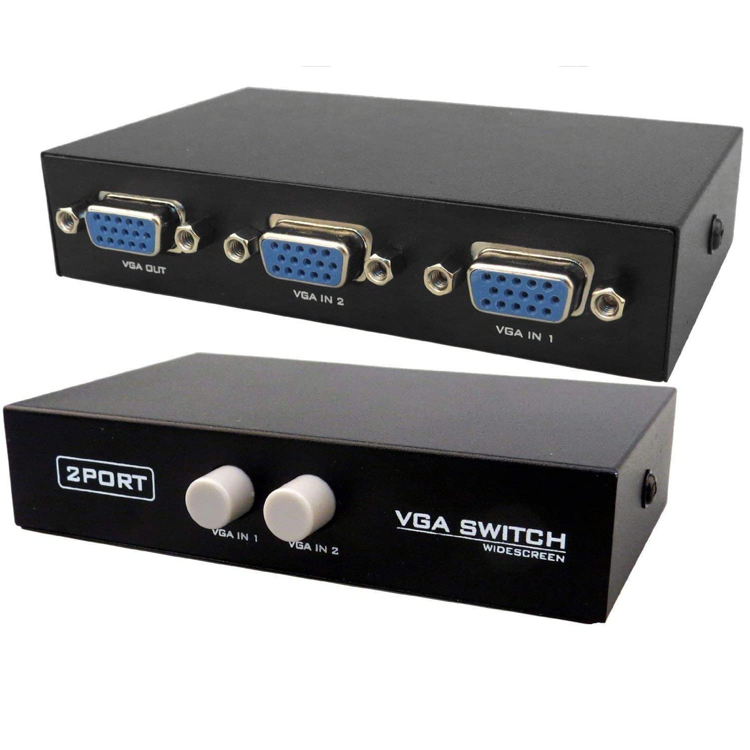 NIGSUR VGA 2 in 1 Out 2 Port VGA Switch Press Button Two Way VGA Video Switch for PC TV Monitor - Black (B09K3RCR69) Amazon Price History, Amazon Price Tracker