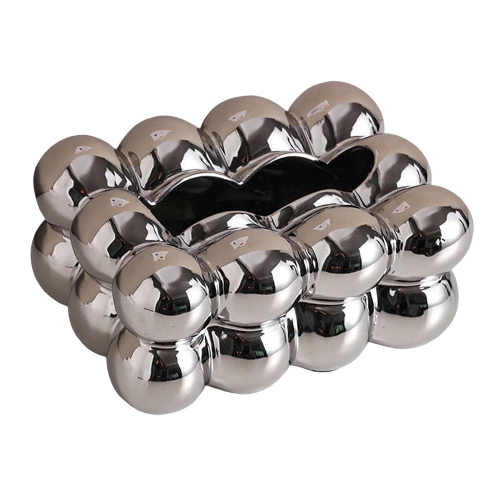 F Fityle Boîte à mouchoirs en céramique Couverture Table Serviette Organisateur Porte-mouchoirs pour Bureau de Bureau, Argent