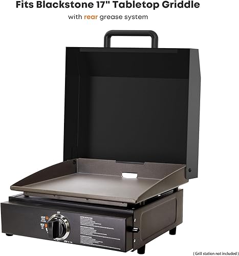 Miniatura 5 de Stanbroil Tapa dura para Blackstone de 17 pulgadas con sistema de grasa trasera, tapa con bisagras, tapa dura con asa, color negro