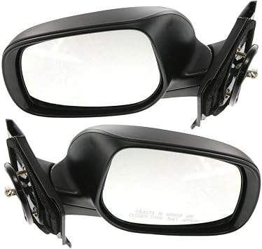 2pcs Left & Right Driver & Passenger Side Paintable Power Non-Heated Operate Manual Folding Exterior Door Rear View Mirror for Toyota for Yaris CE/LE/RS 07-08 & Base 07-11 & S 08-09