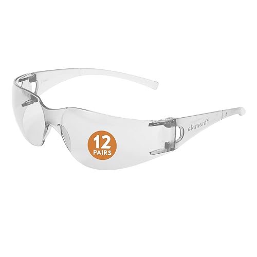 Miniatura 1 de KleenGuard Element 25627 - Gafas de seguridad ligeras, económicas, desechables, sin metal, lentes y marco transparentes, 12 paresestuche