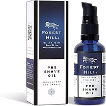 Forest Hill Premium Pre Shave For Men With Sandalwood & Orange For Smooth & Moisturize Shaved Skin, Blend of Jojoba Oil, Vitamin E & Olive Oil, Before Shave For Personal & Professional Salon, 50ml
