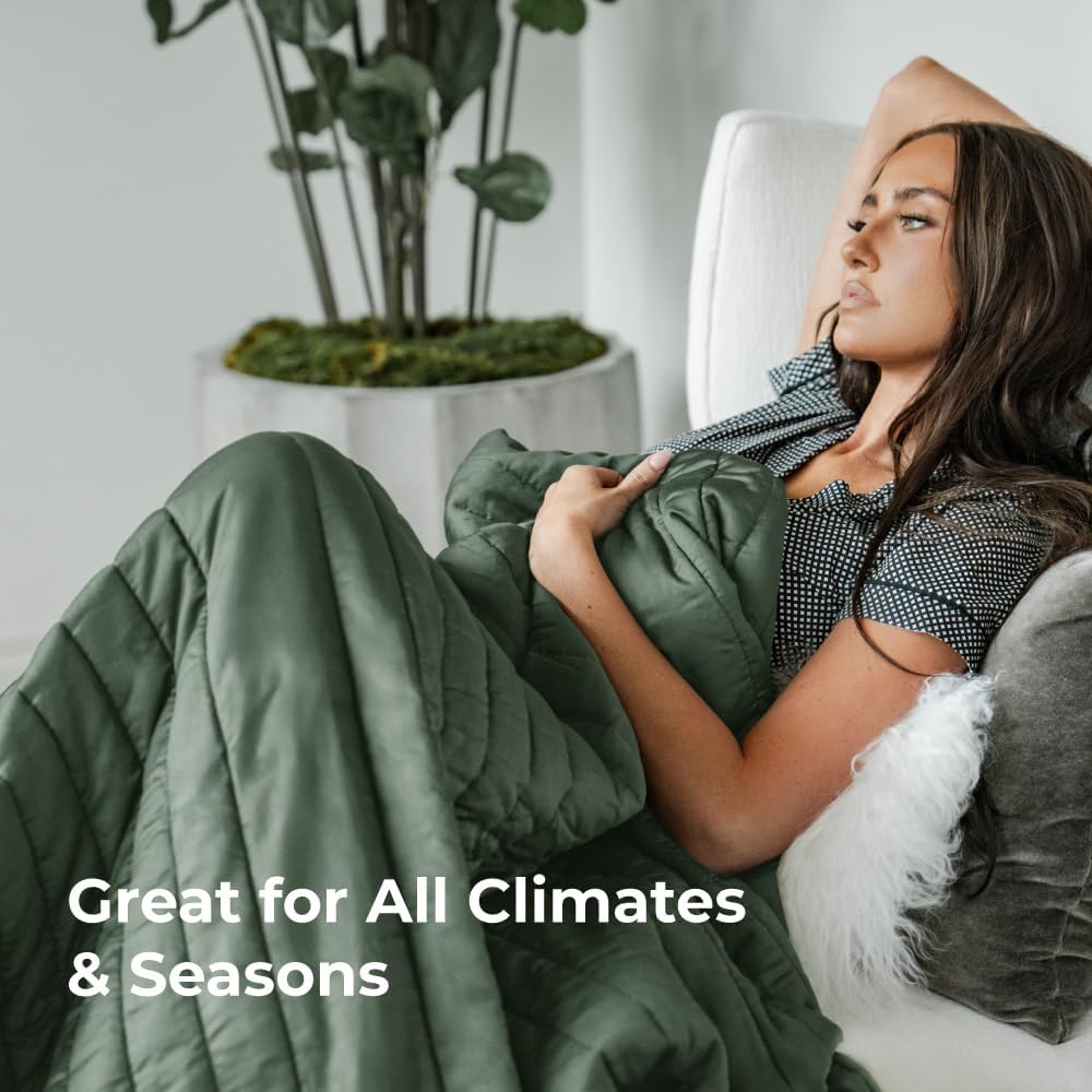 Cariloha - Stripe Stitch Quilt - Viscose - Queen - Oasis Green