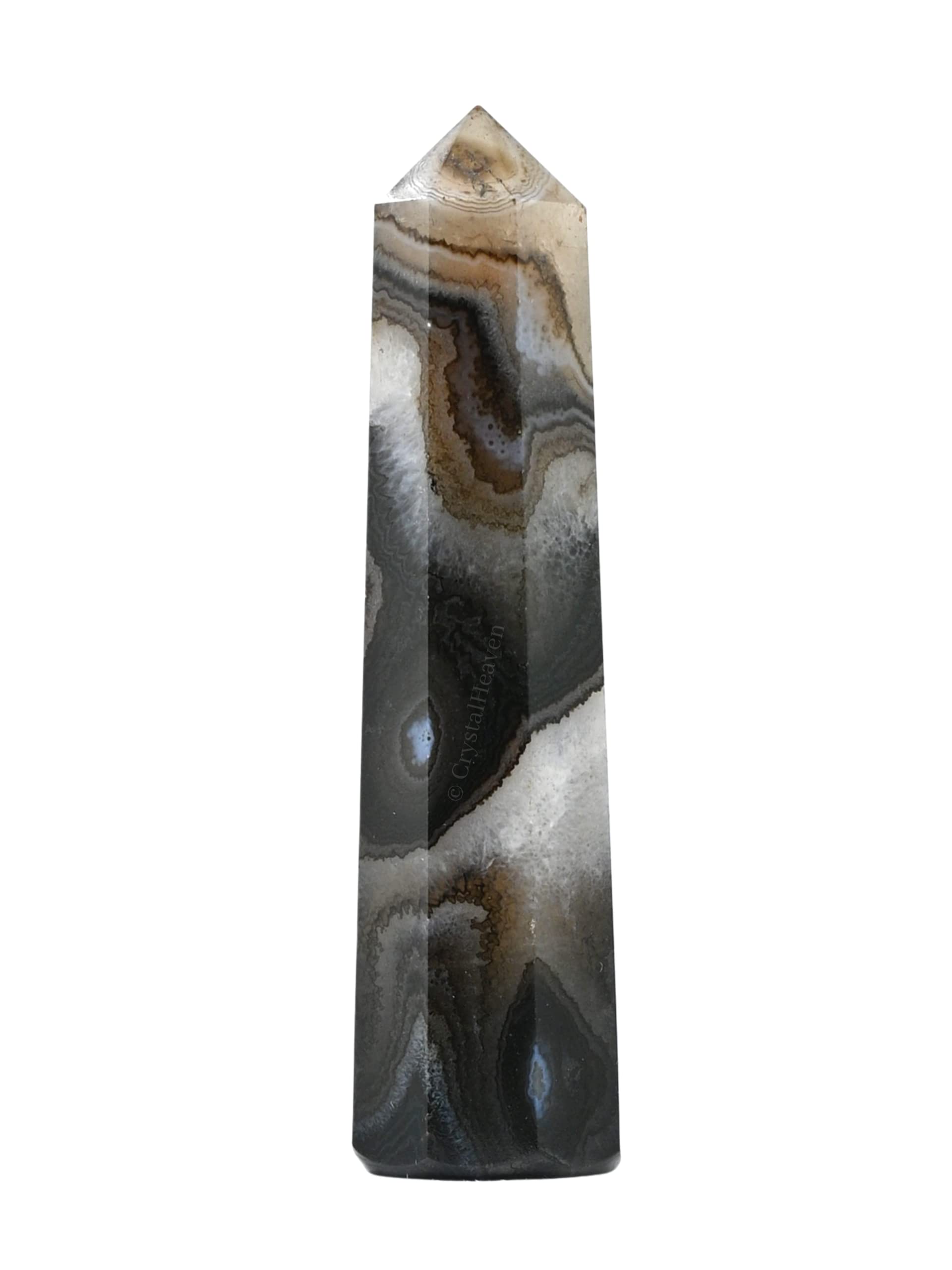 Aashita Creations Black Onyx Crystal Tower Obelisk Point for Chakra, Healing and Balancing - AAA Grade Original Certified Gemstone Agate for Reiki Meditation Yoga Spiritual (2-3 Inches)