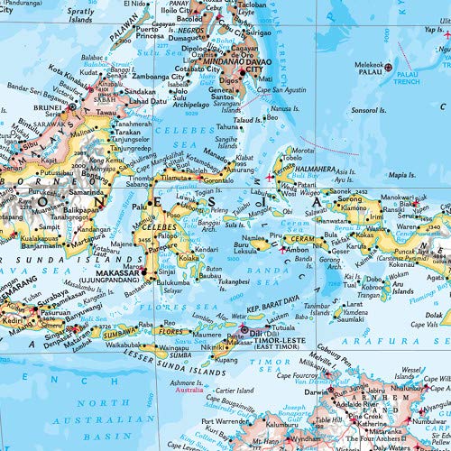 Map Monde Pacific Centered World - 61ZTHfeKEfL