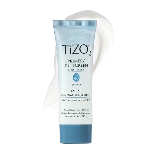 Miniatura 1 de TiZO 2 protectores solares faciales minerales e imprimación, SPF 40 de amplio espectro sin tinte con antioxidantes, acabado mate transparente, sin
