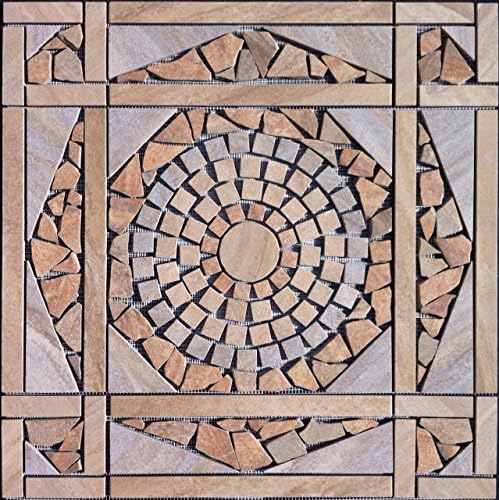 22 7/8" X 22 7/8" Ragno Boardwalk Tile Medallion Mosaic Inlay