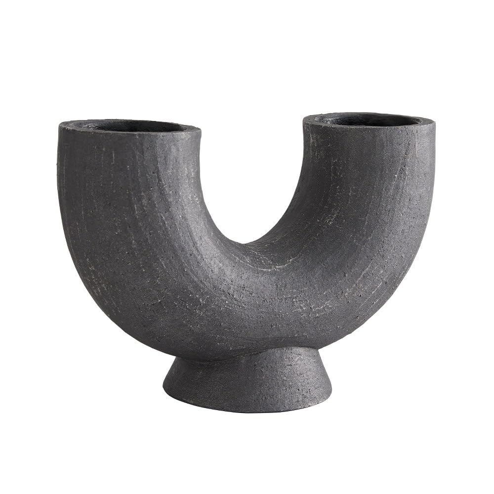 Arteriors 5575 Damien Sculpture, Matte Charcoal Terracotta