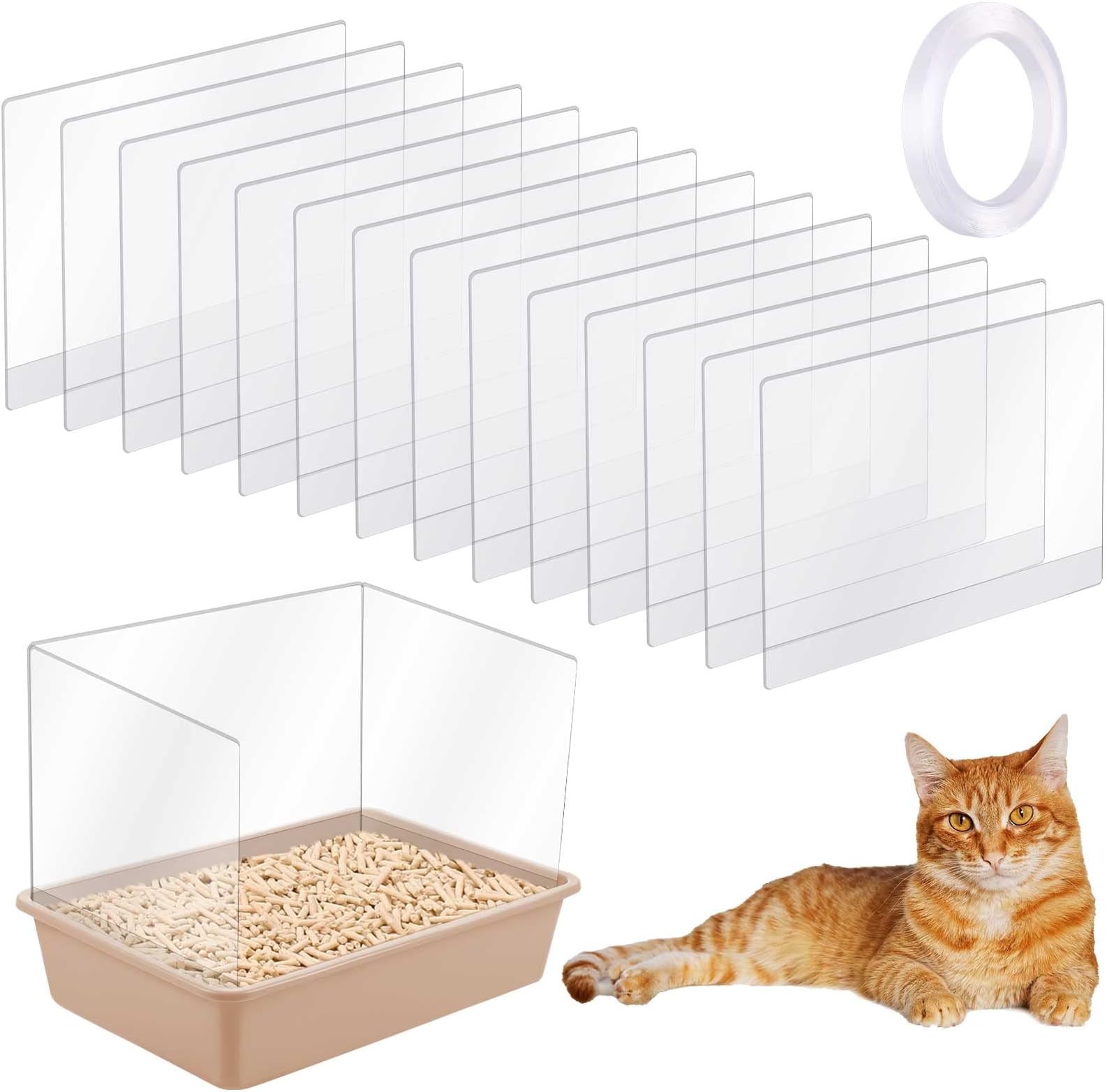 6 Pcs Cat Litter Box Splash Guard Pee Shields Anti