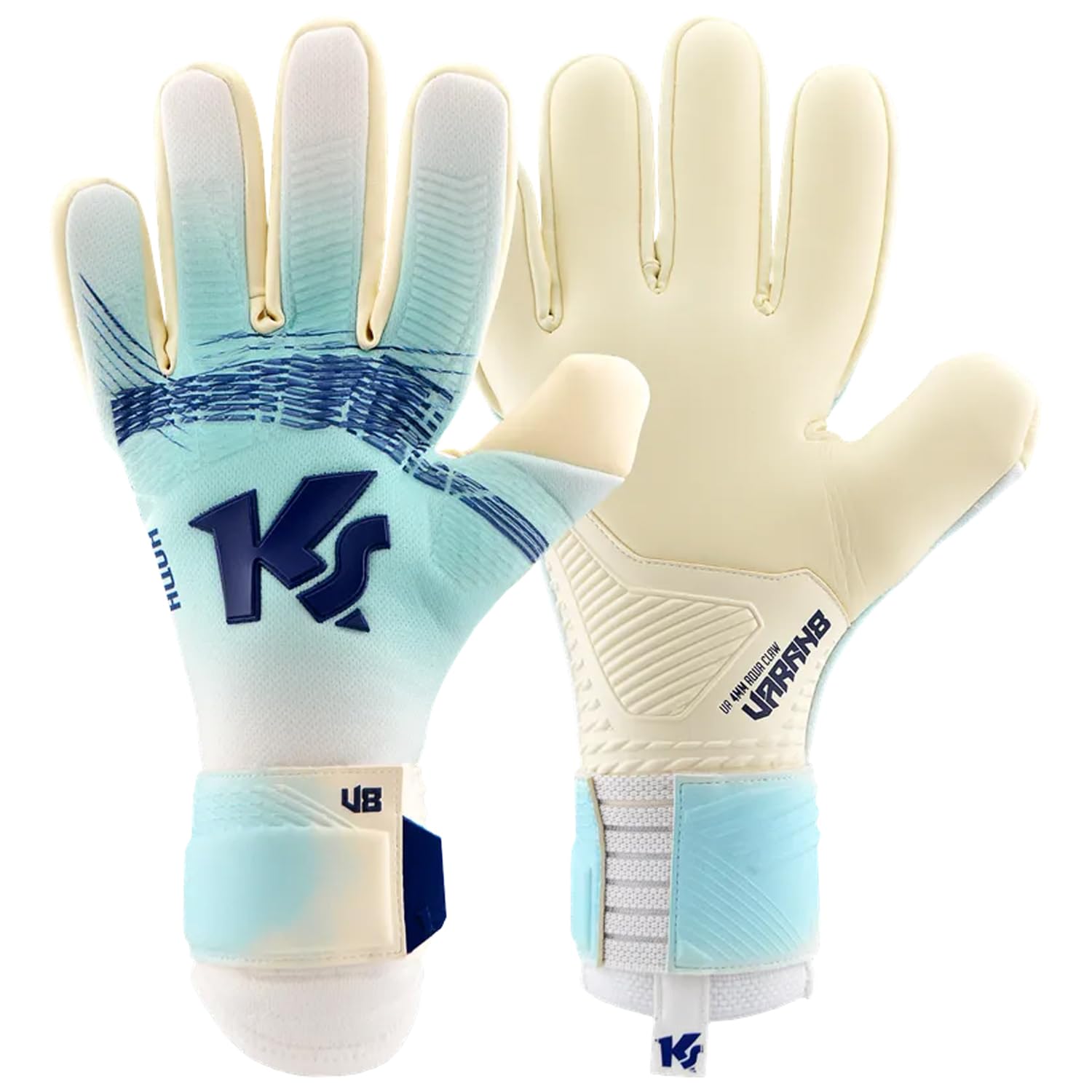 KEEPERsport Guanti da portiere Varan8 Champ NC Aqua per adulti, guanti da calcio, unisex, 4 mm, Aqua Claw, ottimizzati per condizioni atmosferiche bagnate, diverse misure