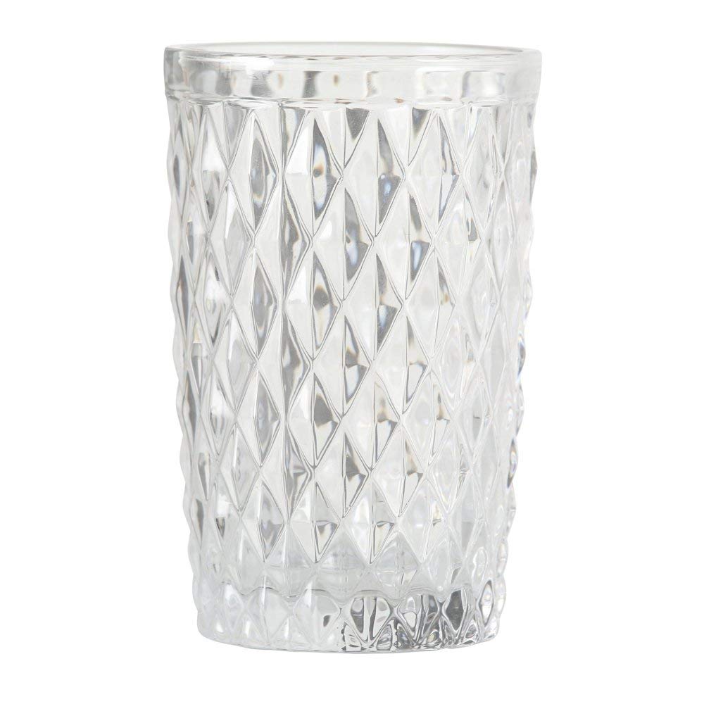6x Trinkglas Aurora transparent Muster H 13 cm Wasserglas