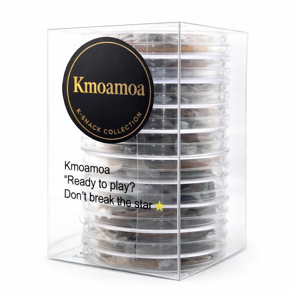 Korean Dalgona Candy 10-Pack Box Set – Handmade Honeycomb Hard Candy Snack | Traditional Korean Sweet Treat Pack, 10 Pieces, Authentic Sugar Candy