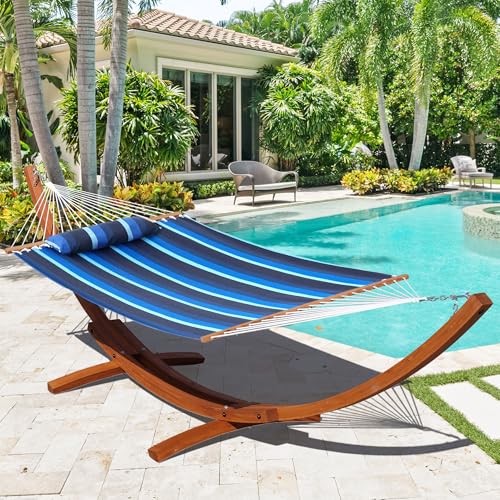 Image of Lazy Daze 12 FT Sunbrella Fabric Hammock, Non-Fading Double Outdoor Hammock