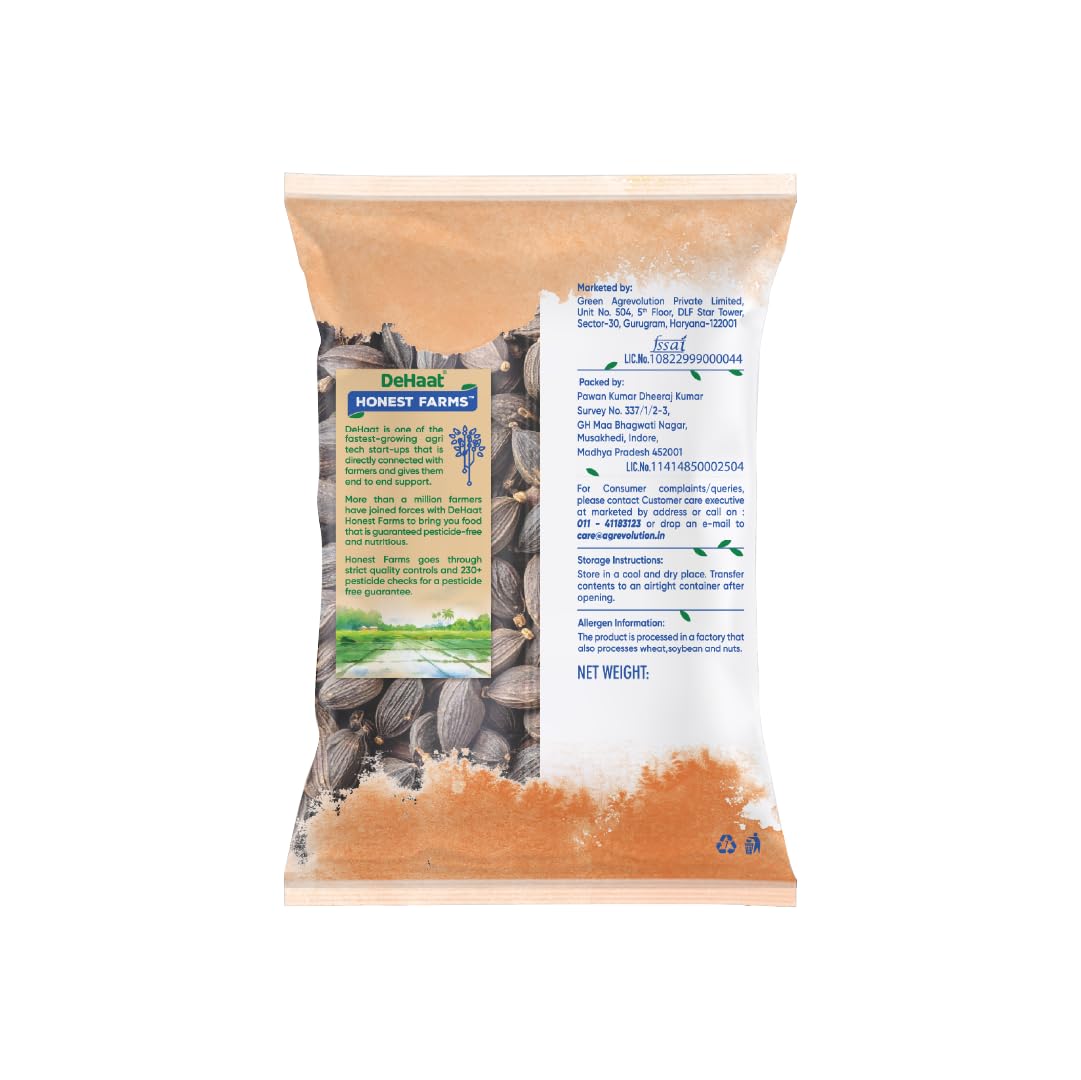 Dehaat Honest Farms Cardamomo Nero Senza Pesticidi 30 Gm. - Intero
