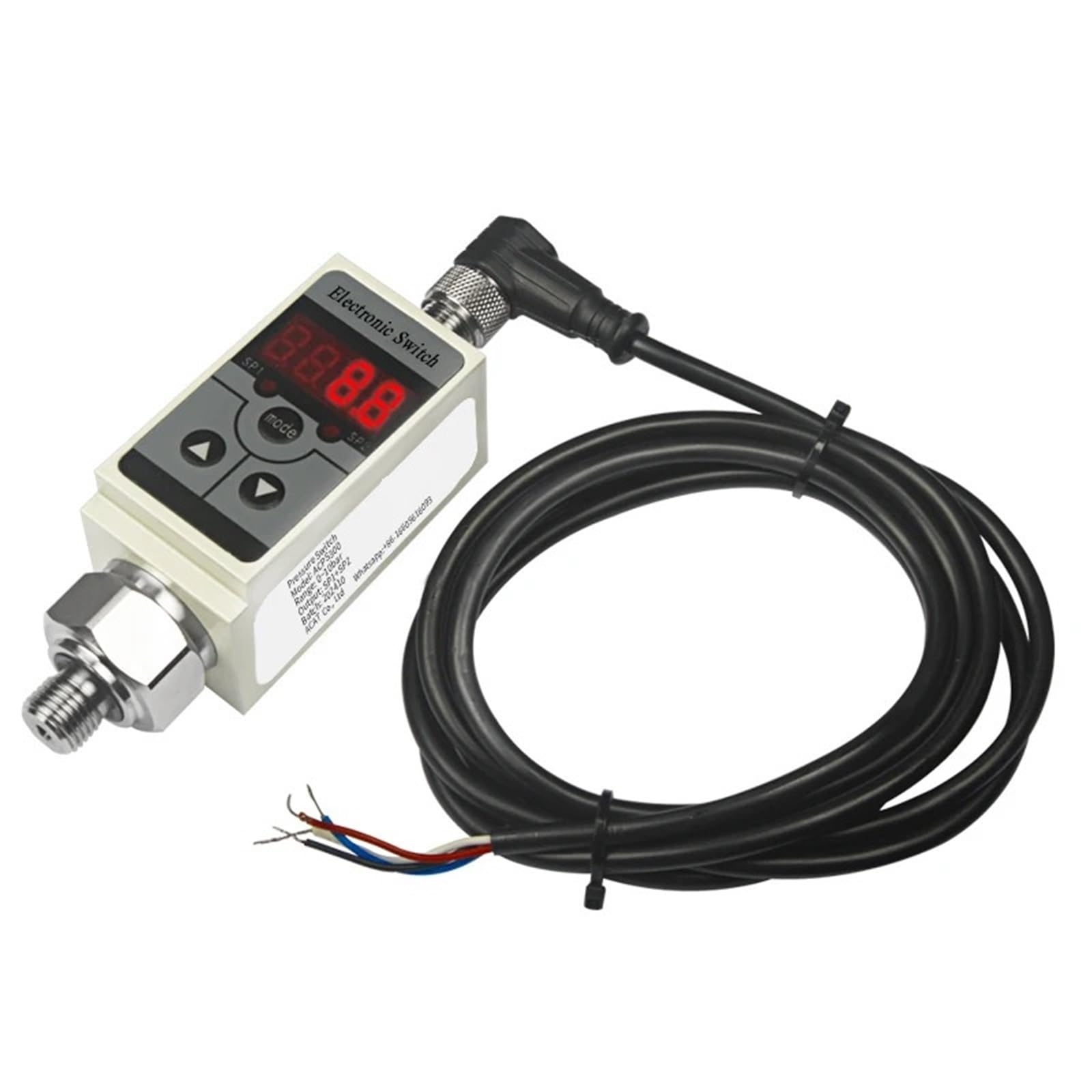 Przemysłowy elektroniczny wyłącznik ciśnieniowy NPN PNP, automatyczny regulator ciśnienia pompy wodnej do mechanicznego układu hydraulicznego (0-50 bar, 2 PNP,NPT1-2)