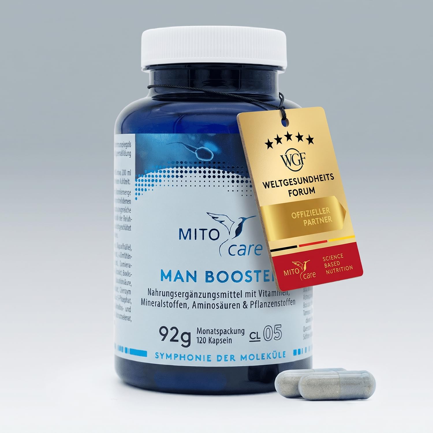 MITOcare Male Vitality Formula - Ganzheitlicher Männer-Komplex mit Zink, Selen, Magnesium, Arginin, Citrullin, Maca & Coenzym Q10 – Testosteron, Energie – 120 Kapseln