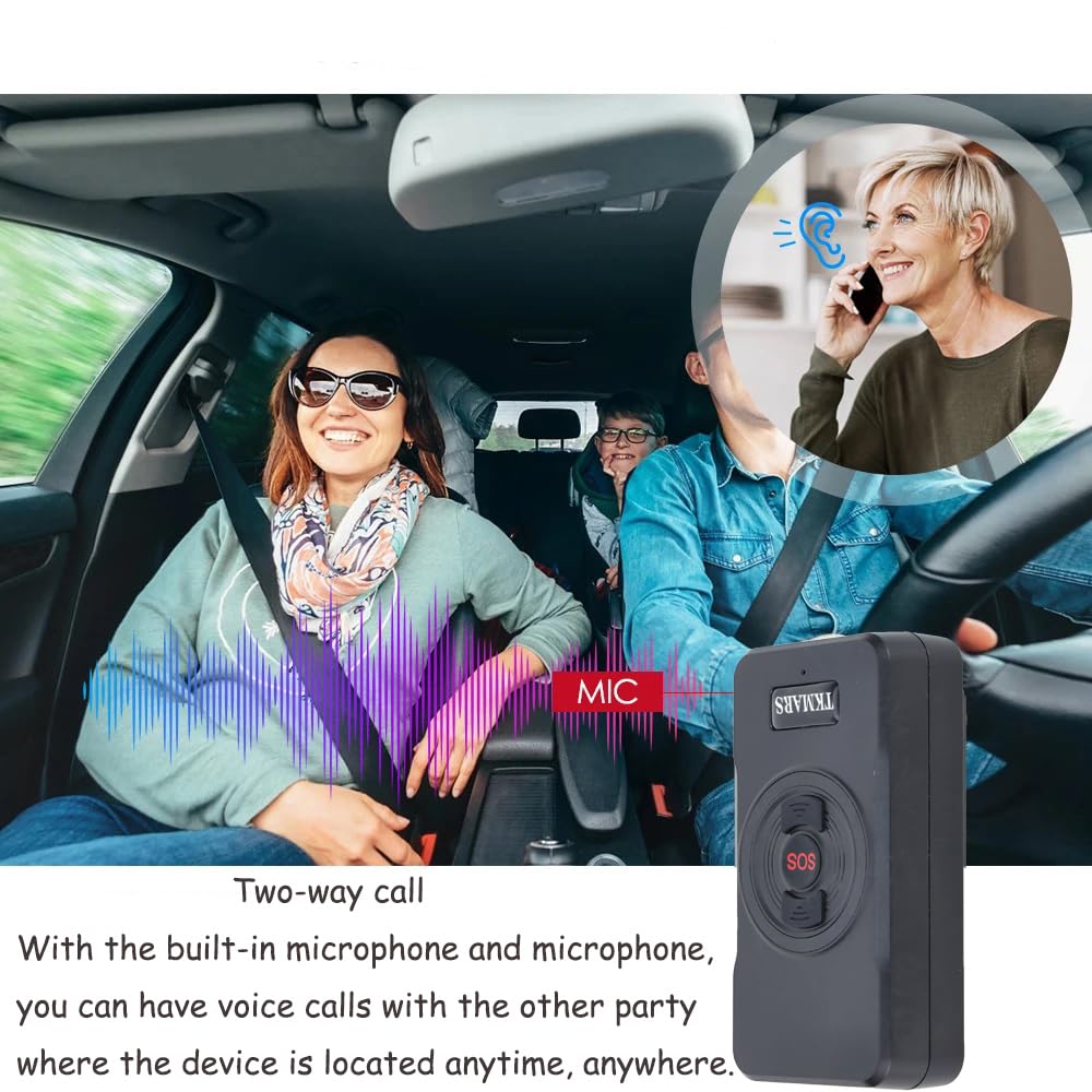 TKMARS Localizzatore GPS per Auto GPS Tracker con APP Conversazione Bidirezionale Tempo di standby 5000 mah con SOS per Aiuto Impermeabile Geofencing Smart Alarm Sensore di Temperatura