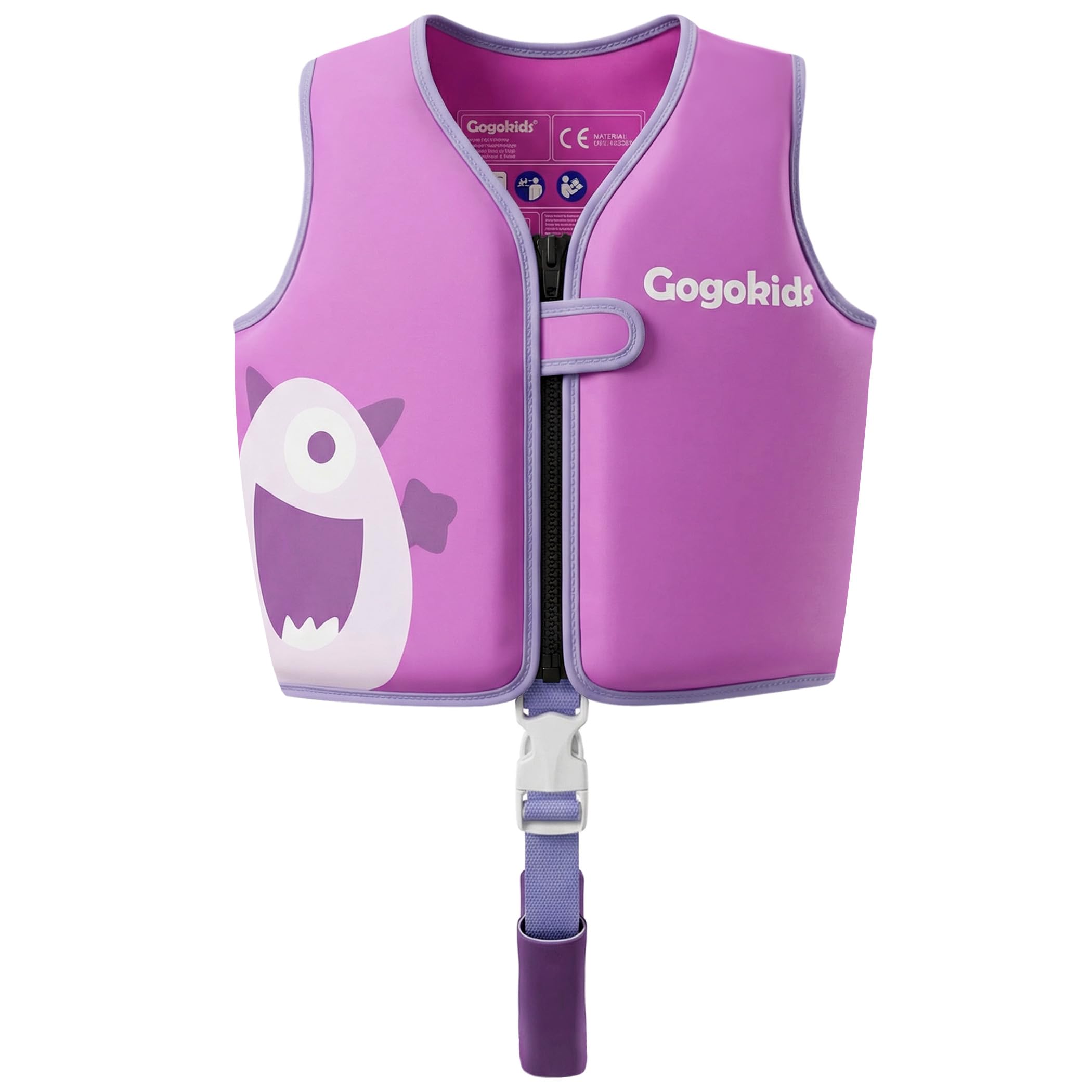 Gogokids Kids Swim Vest 15-30kg, Learn to Swim Float Swimwear for Toddler, Children Ultra-Soft Buoyancy Neoprene Jacket with Adjustable Crotch Strap for Swimming, Pools & Beach, 1-8 Years Old