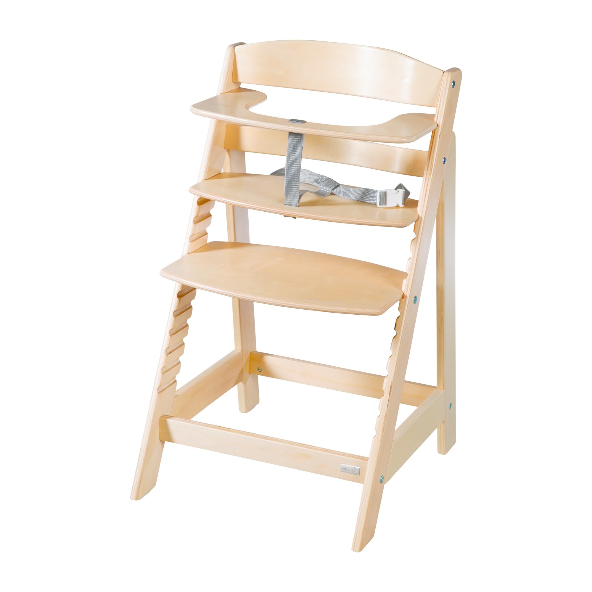 roba Chaise Haute Évolutive en Bois Naturel 2 en 1 Sit Up Flex - Hauteur Réglable - de 6 Mois jusqu'à 70 kg - Chaise Bébé Anti-​Basculement avec Surface Lisse