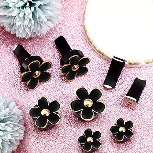 Image of Frienda 6 Pcs Daisy Flower Air Vent Clip Accessories Air Conditioning Outlet Clip Car Air Freshener Dashboard Accessories Charm Car Inter Decor(2.5 cm, 3 cm, 3.3 cm,Black)