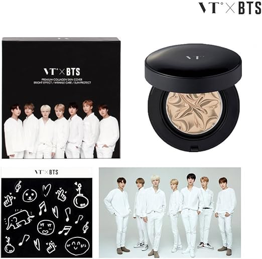 Vt Cosmetics Vt X Bts Collagen Pact 11g Collagen Pact Stickers 23 Black Amazon Co Uk Beauty