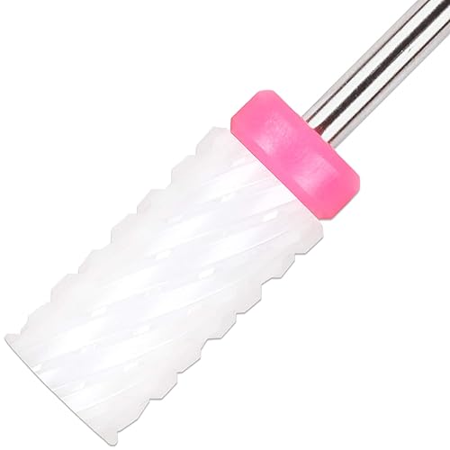 Miniatura 5 de PANA 332 Flat Top Large Barrel Ceramic Bit - 3X Coarse Grit - Professional Nail Drill Bit for Manicure Pedicure Acrylic Nail File Tools Cuticle