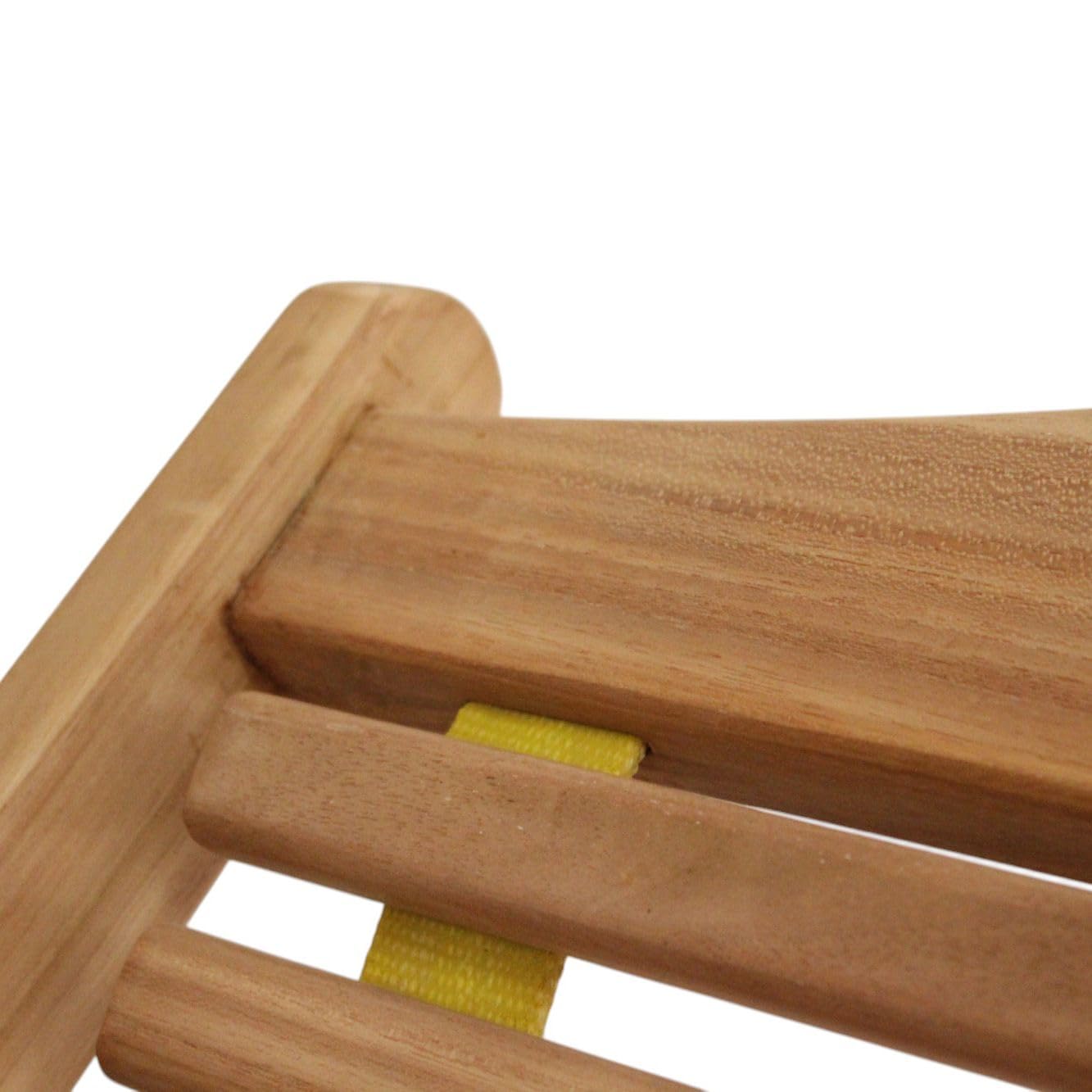 milani home - sdraio pieghevole in teak e corda con braccioli, seduta relax per giardino e terrazzo
