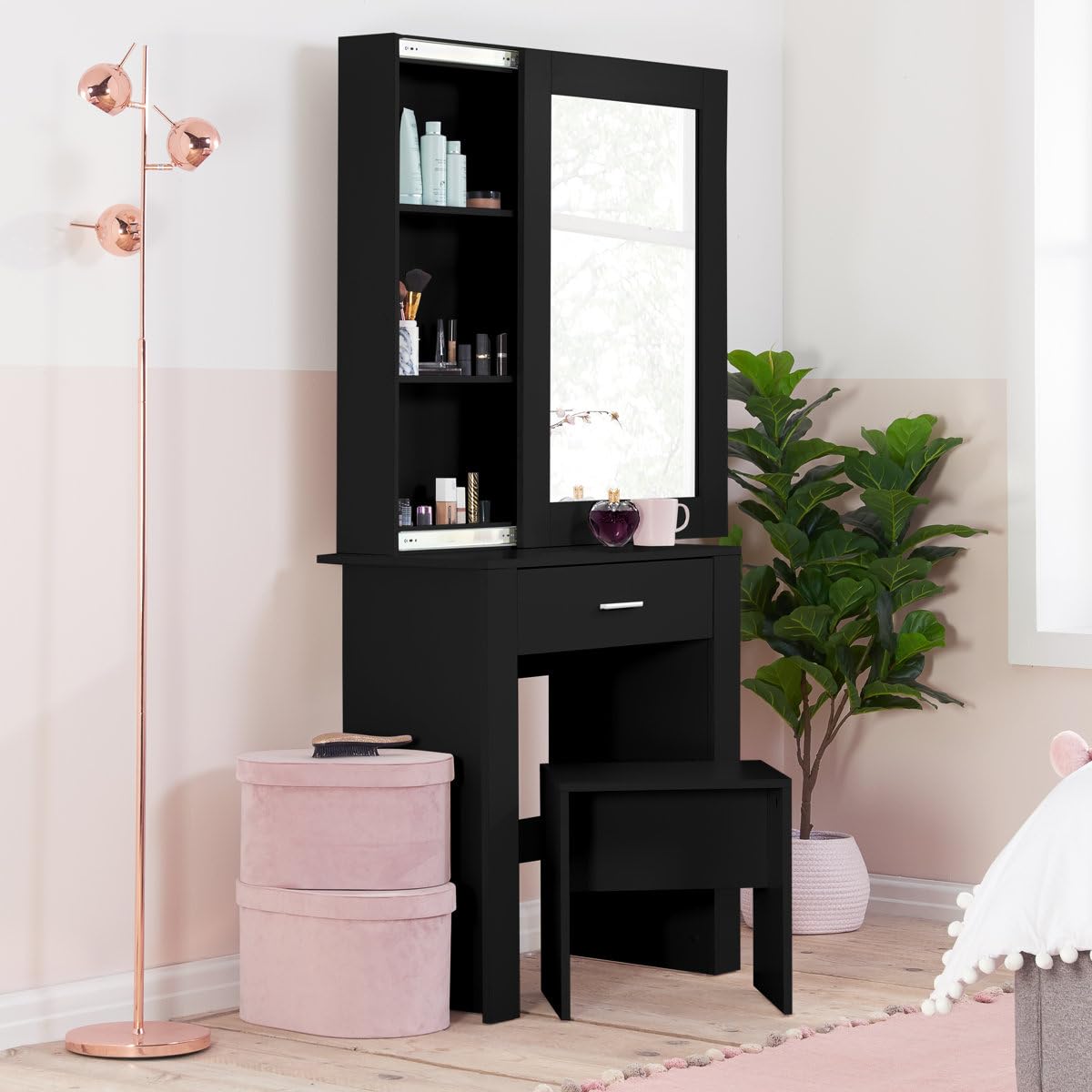 Ozone Engineering Wood Make Up Vanity Table Modern Black | Furniture, Engineering Wood, Modern Design, Make Up Table, Black Finish-image-41