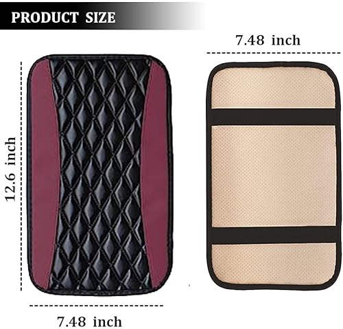 Miniatura 2 de 1 funda para consola central de automóvil, de piel sintética, protector de caja de asiento para reposabrazos de automóvil, universal, impermeable,