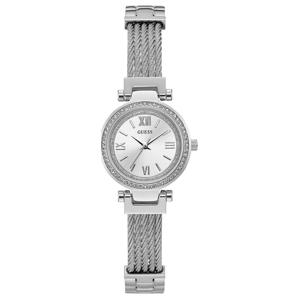 GUESS Women's Stainless Steel Casual Wire Bangle Bracelet Watch