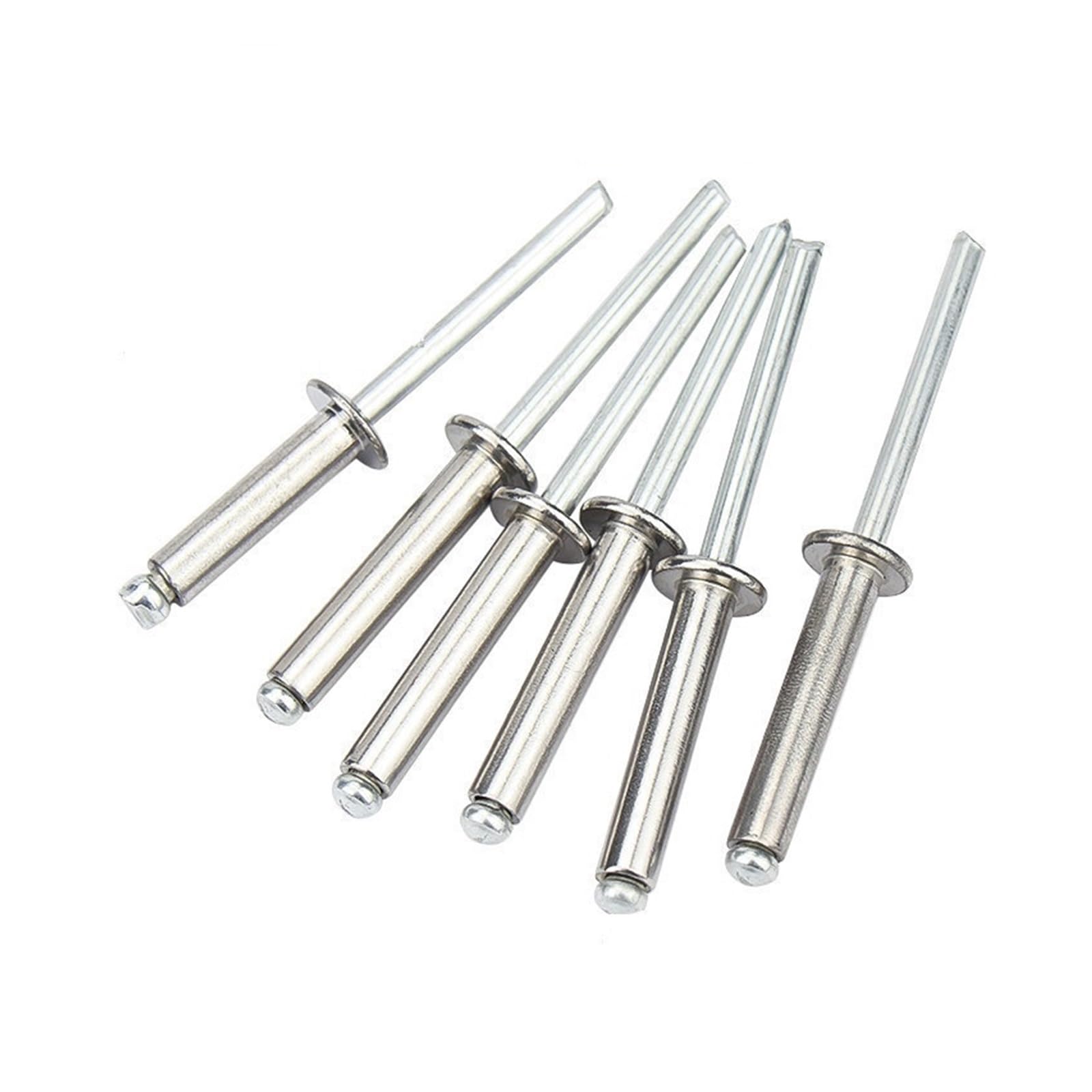 Remaches de brida grande, 50 remaches pop de aluminio M2,4 M3,2 M4 M4,8 de cabeza abovedada ciega de 6 mm(M4.8-10mm)