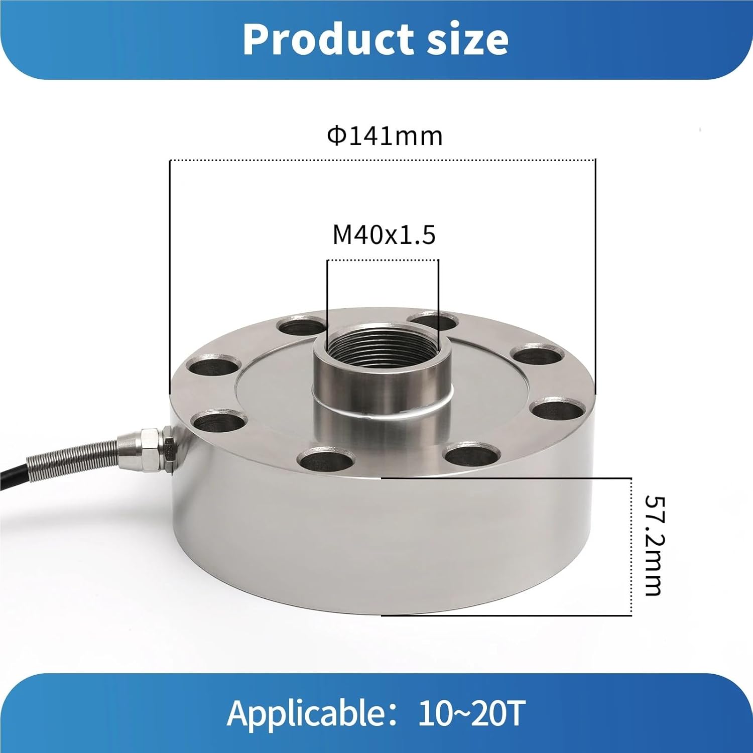 Spoke Type Load Cell Sensor, Test Tension Compression,Force Weight for Scale, Wide Range 10T 20T 30T 40T 50T(Range 0-20T)