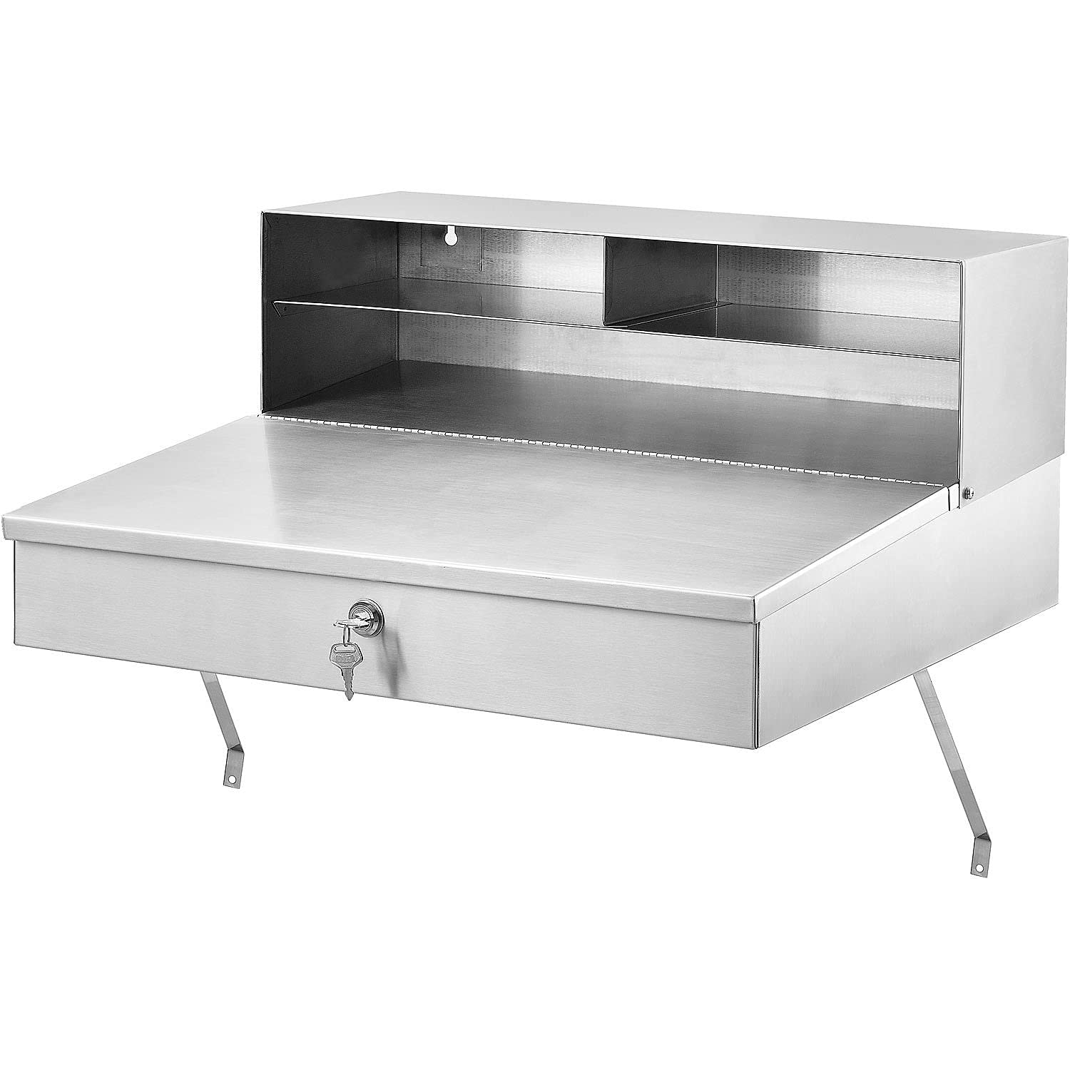 Global Industrial Wall Mounted Receiving Desk,Stainless Steel, 24