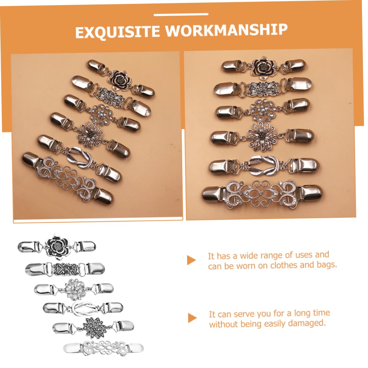 SOIMISS 18piezas Alfileres De Cadena Clip De Suéter Broche Decorativo De Flores Para Cuello De y Suéter Accesorios Elegantes Para Ocasiones Formales y Casual