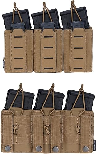 IDOGEAR - Bolsas de triple maga, bolsa de revista canguro para revistas de pistola de 0.354in y revistas de rifle de 0.219in, bolsas tácticas