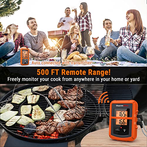 ThermoPro TP20 Thermomètre de Cuisson Numérique à Distance avec Sondes Double Minuterie et Température Préréglée pour Les Aliments Viande Four Fumoir BBQ