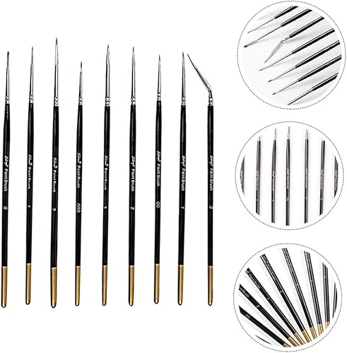 Miniatura 8 de NUOBESTY Juego de pinceles de pintura de gouache, 9 piezas, kit de pintura, pinceles de dibujo, suministros de arte, pinceles de pintura para