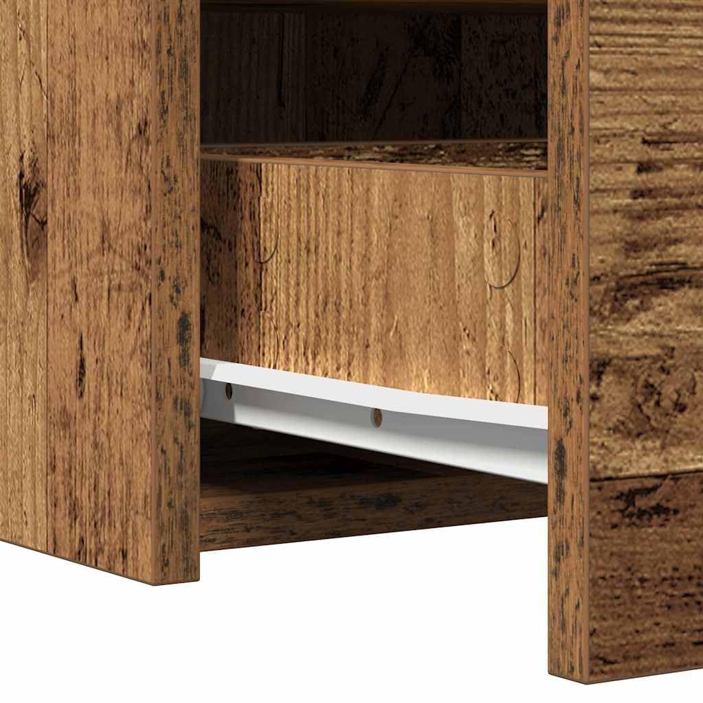 Schminktisch Holzwerkstoff Braun mit Schublade und Flachspiegel 83 x 40 x 70 cm moderner Kosmetiktisch mit Stauraum für Schlafzimmer und Beauty Zubehör