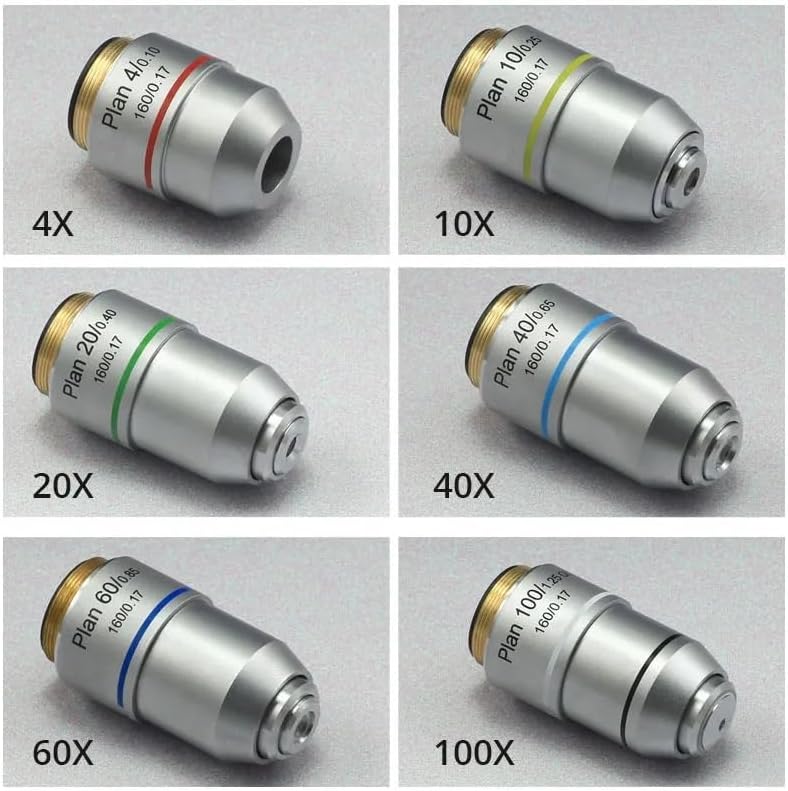 顕微鏡観察 40X 10X 4X 100X アクロマートレンズ生物顕微鏡