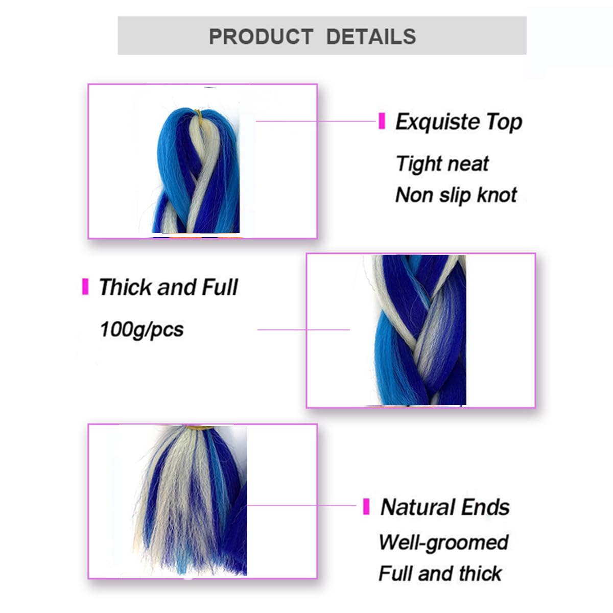 Hair Braids Pony Tail Hair Extensions in Elastic Band for Women Pre Stretched Synthetic High Temperature Hairpieces 1707 - Image 4