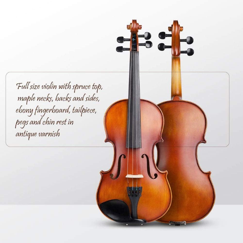 Violino Standard da Studente, per Principianti, 4/4 Violino Acustico Violino Full Size con Custodia for Violino, poggiaspalla, colofonia e Corde for Violino for Studenti Adulti Principianti (Size : 1