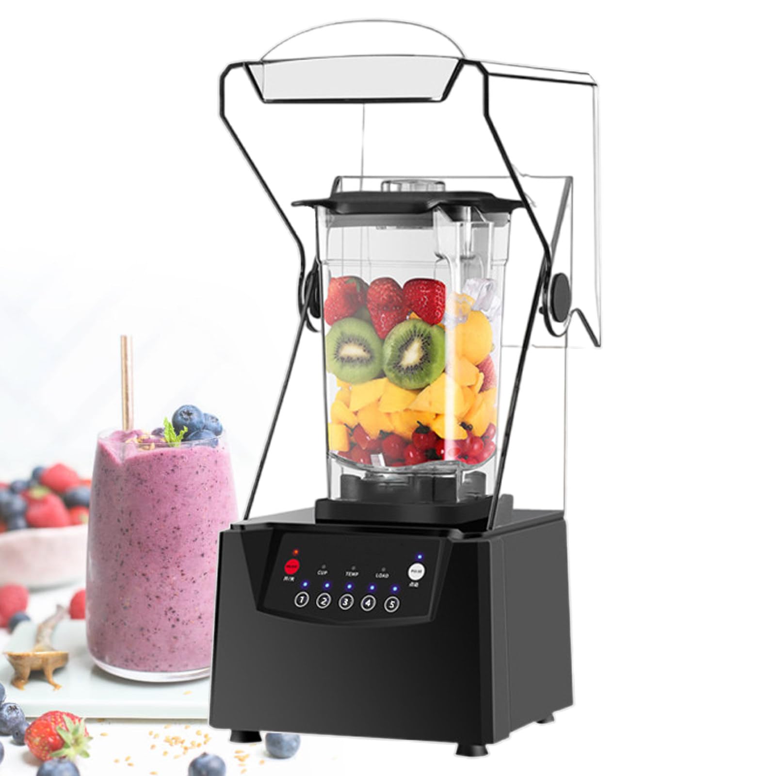 Frullatore Professionale Compatto Per Frullati - Capacità 1,8 L, Frullatore Per Alimenti 2200 W, Con Cassa Insonorizzata, 5 Programmi Preimpostati - Per Bevande Fredde, Frullati, Salse